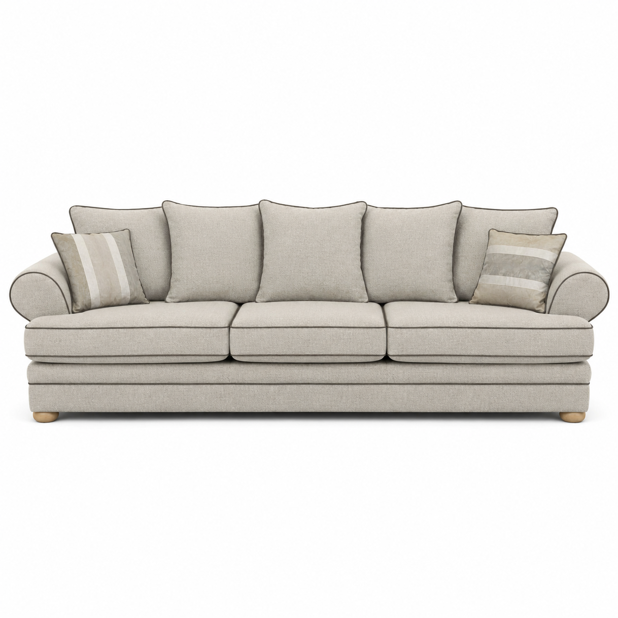 Sofa Berkley - 3 Seater - Beige - Modular Country Style Sofa - 300x98x80cm