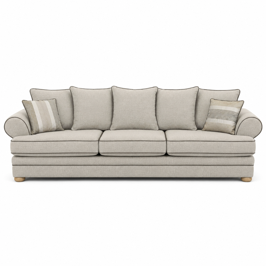 Sofa Berkley - 3 Seater - Beige - Modular Country Style Sofa - 300x98x80cm