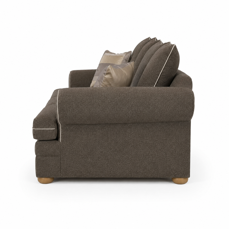 Bank Berkley - 3-zits - Bruin - Modulaire bank in landelijke stijl - 300x98x80cm