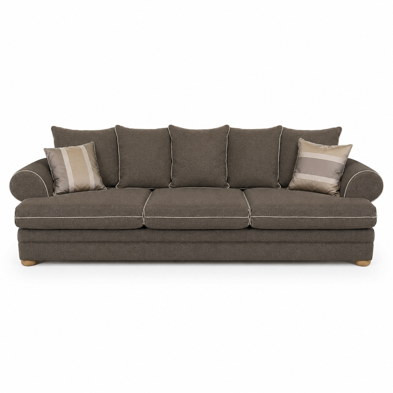 Bank Berkley - 3-zits - Bruin - Modulaire bank in landelijke stijl - 300x98x80cm