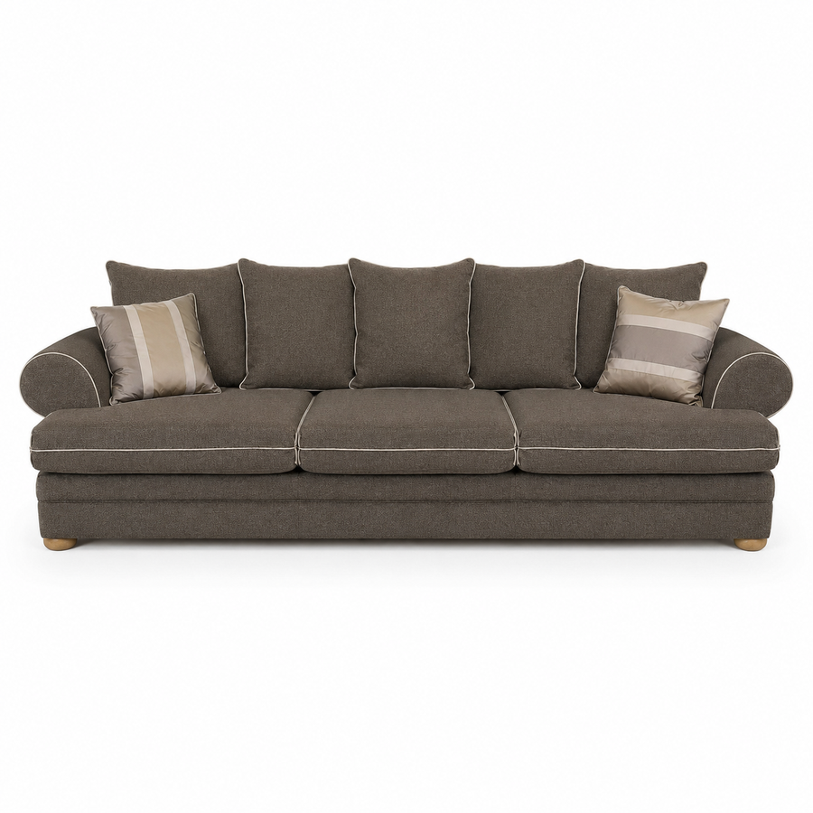 Bank Berkley - 3-zits - Bruin - Modulaire bank in landelijke stijl - 300x98x80cm