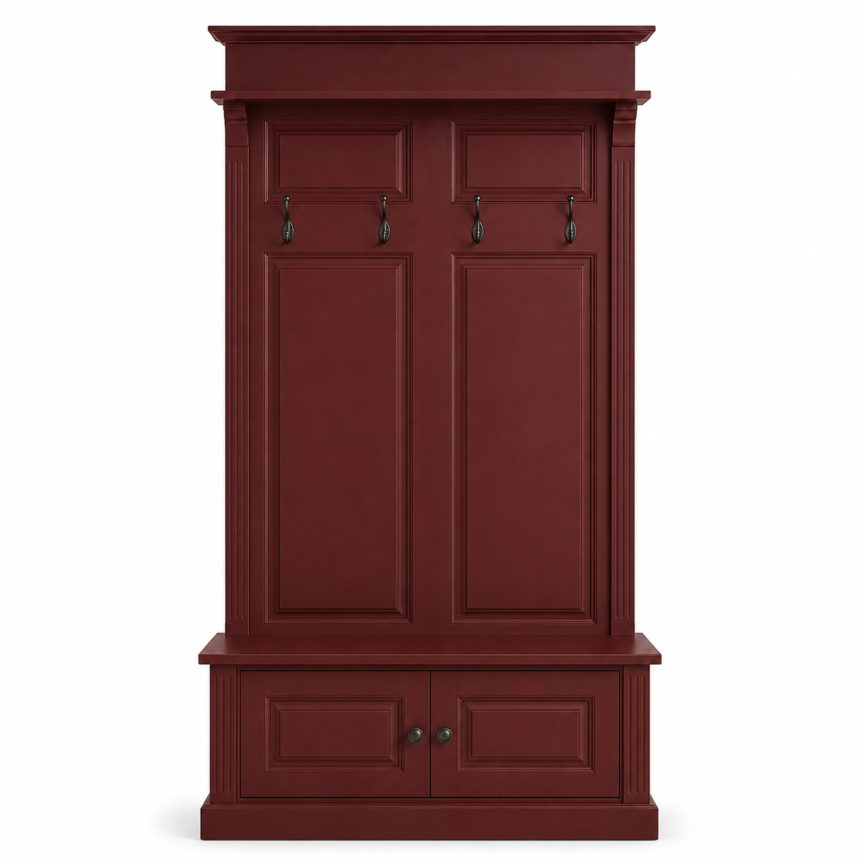 Coat Rack - Sologne - Solid Pine - 140 x 41 x 210 cm - Bordeaux