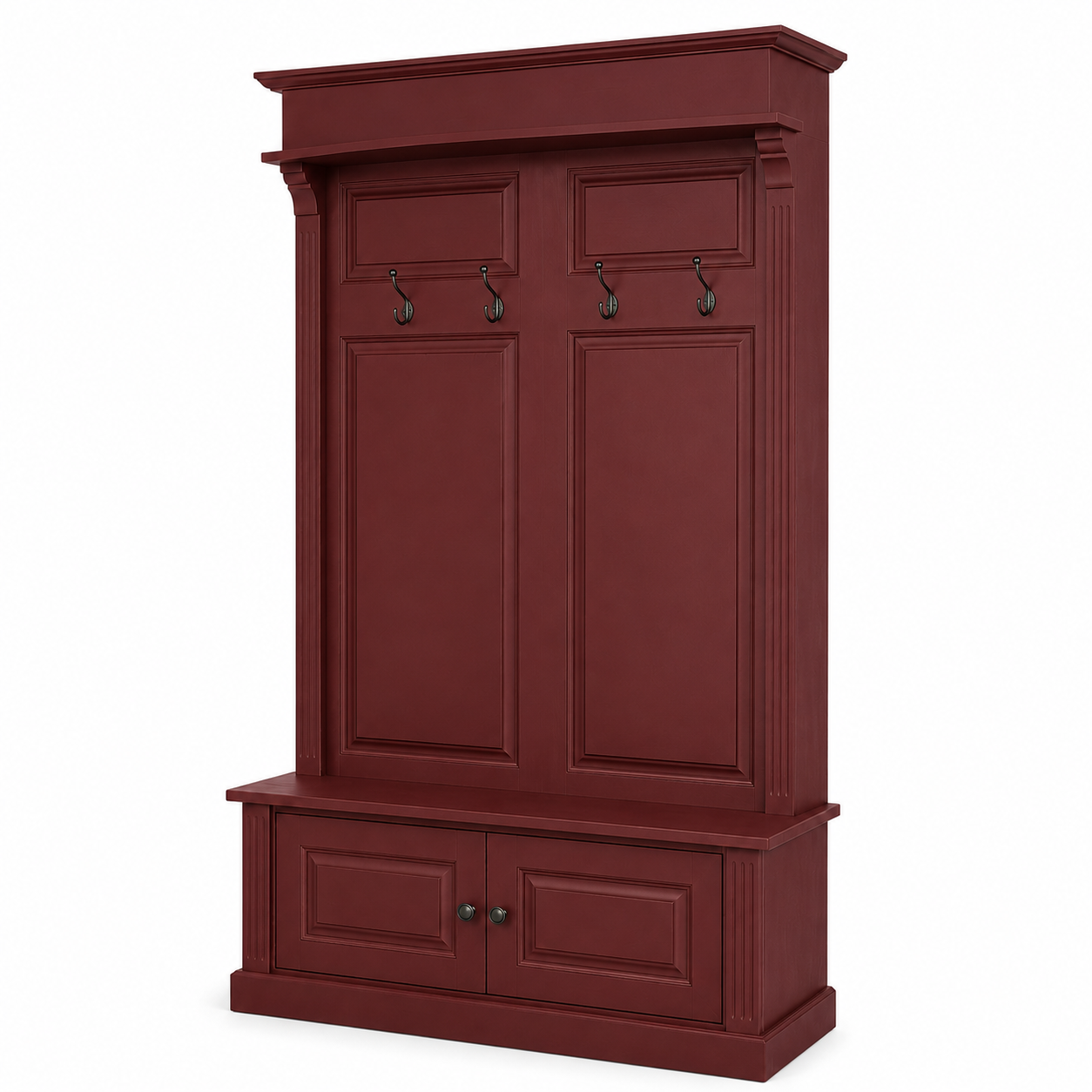 Coat Rack - Sologne - Solid Pine - 140 x 41 x 210 cm - Bordeaux