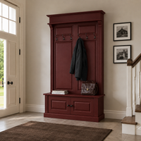 Coat Rack - Sologne - Solid Pine - 140 x 41 x 210 cm - Bordeaux