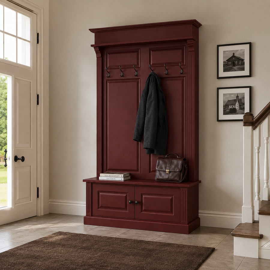 Coat Rack - Sologne - Solid Pine - 140 x 41 x 210 cm - Bordeaux