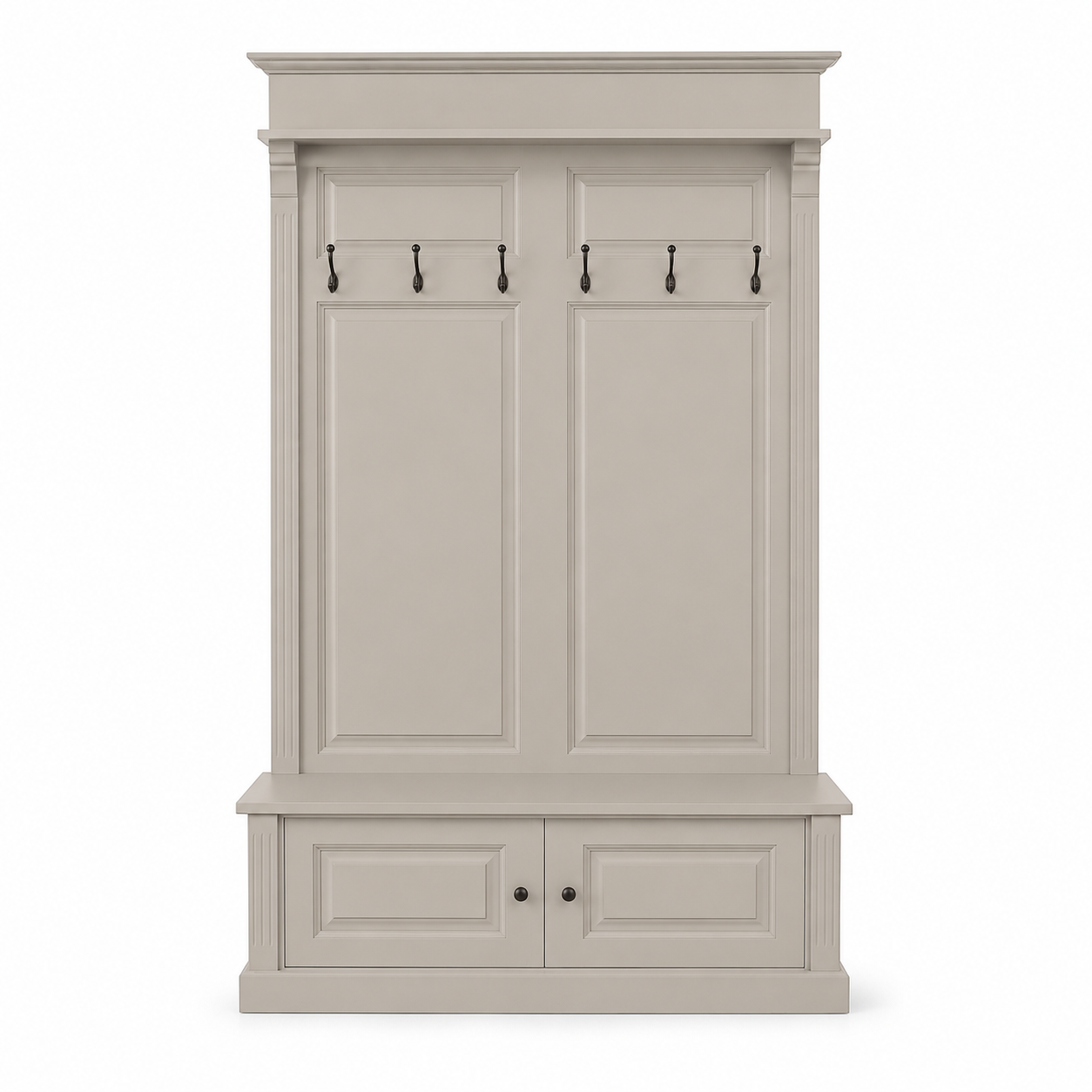 Coat Rack - Sologne - Solid Pine - 140 x 41 x 210 cm - Taupe