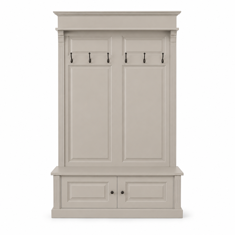 Coat Rack - Sologne - Solid Pine - 140 x 41 x 210 cm - Taupe