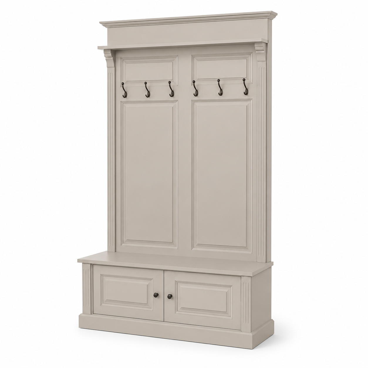 Coat Rack - Sologne - Solid Pine - 140 x 41 x 210 cm - Taupe
