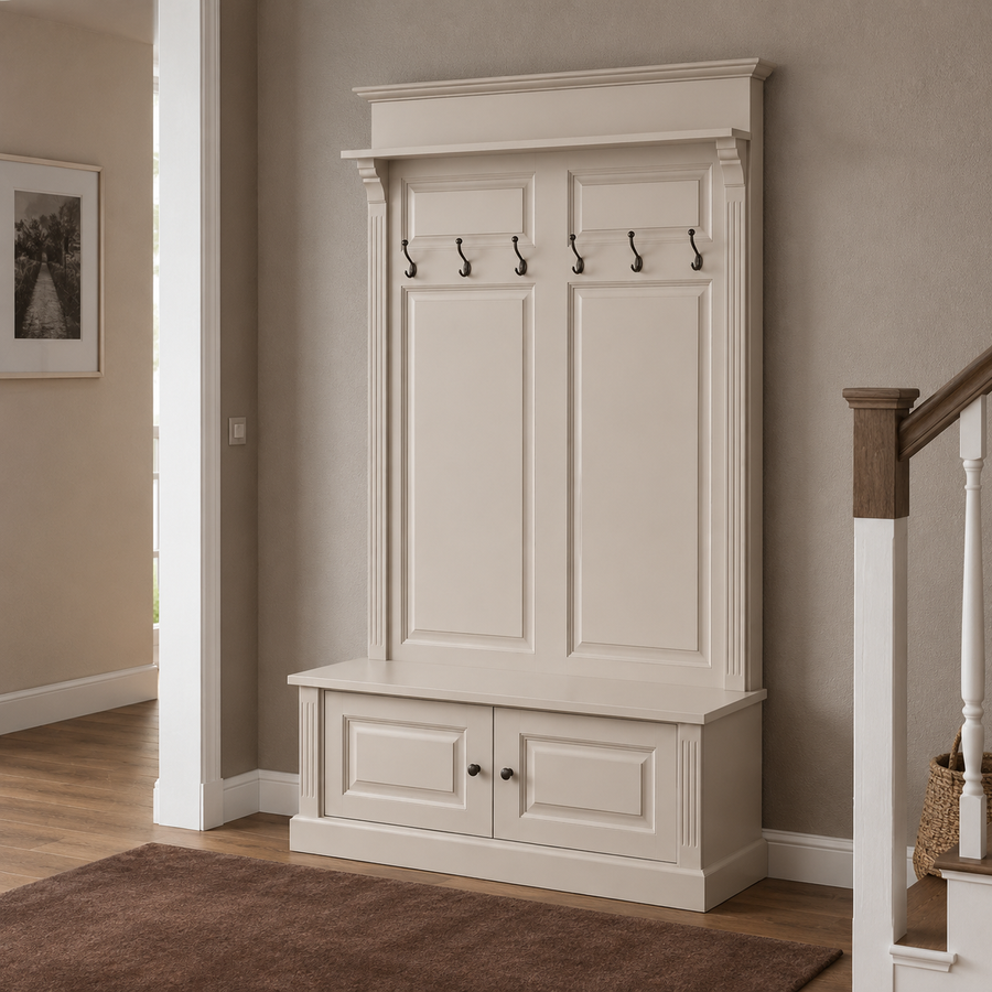 Coat Rack - Sologne - Solid Pine - 140 x 41 x 210 cm - Taupe