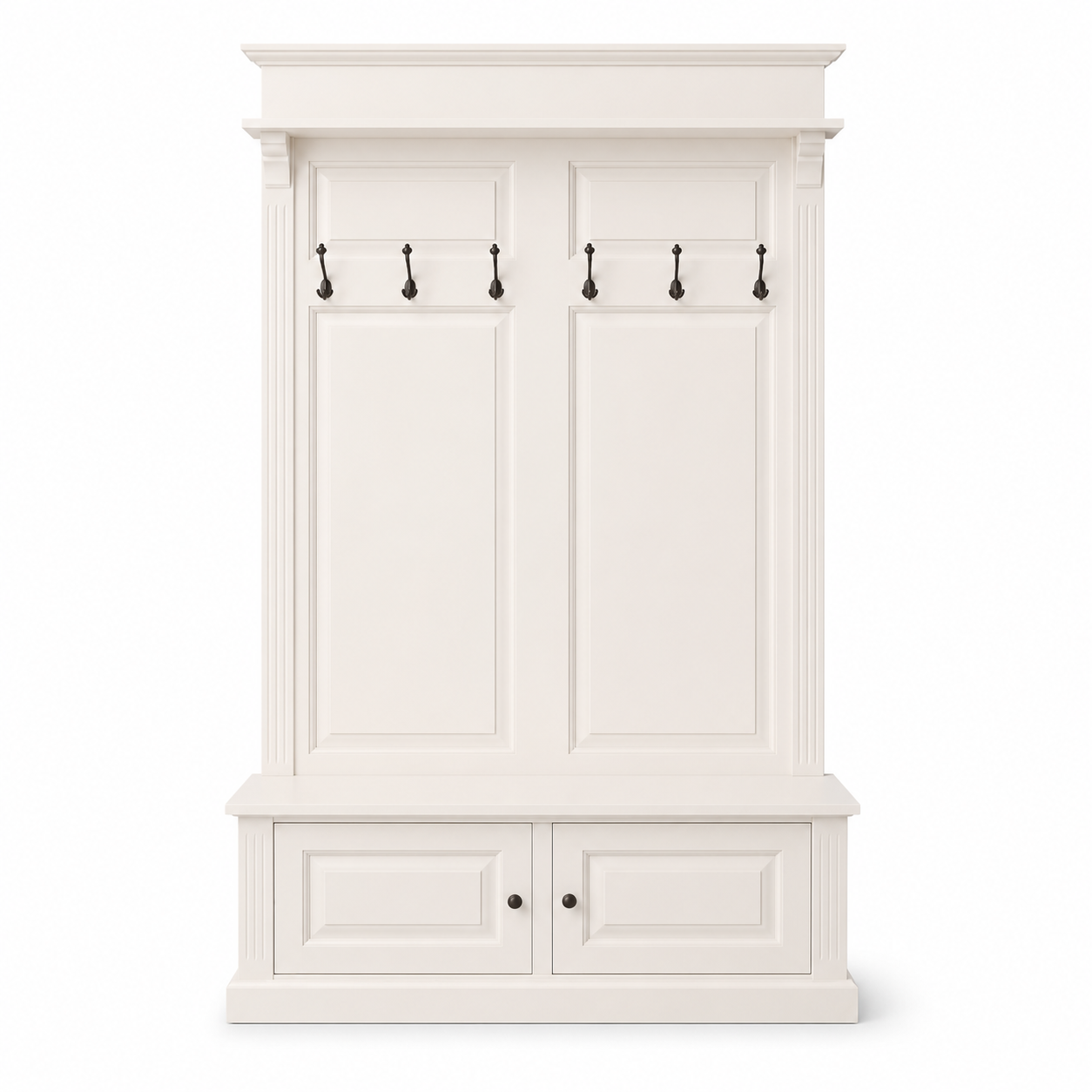 Coat Rack - Sologne - Solid Pine - 140 x 41 x 210 cm - White