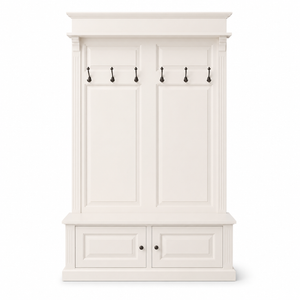 Portemanteau - Sologne - Pin massif - 140 x 41 x 210 cm - Blanc