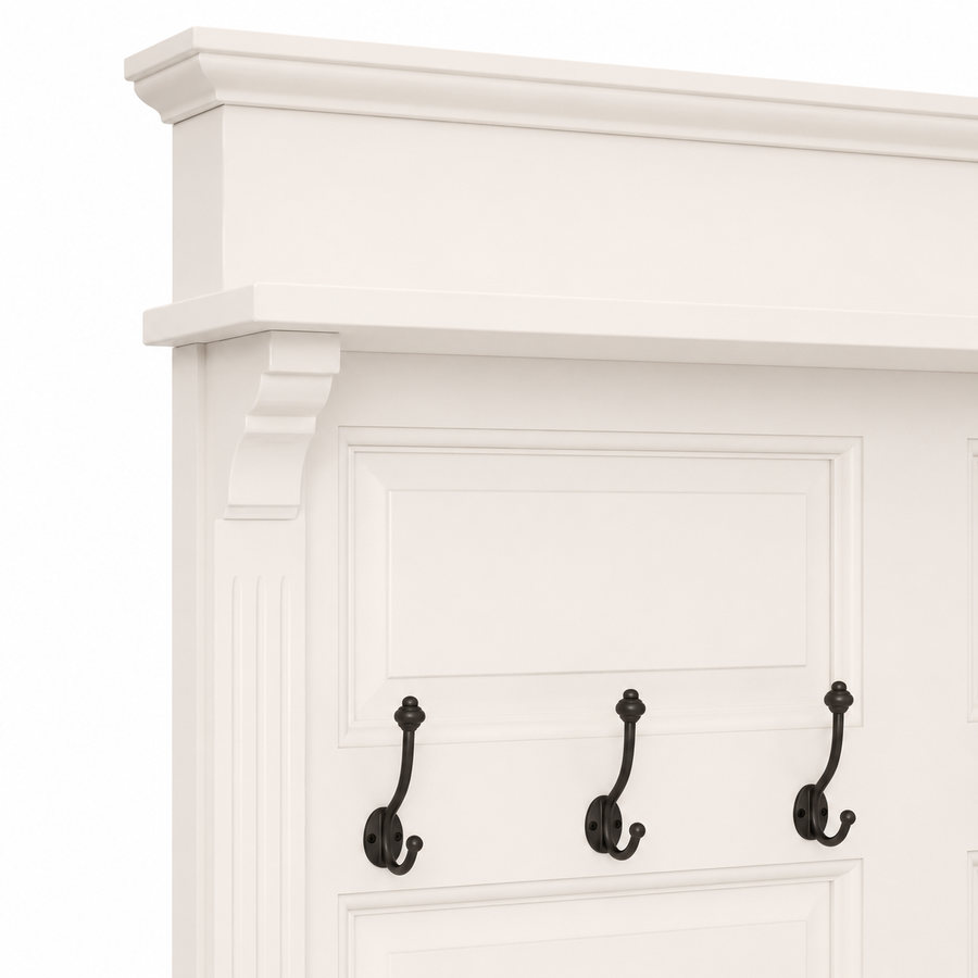 Coat Rack - Sologne - Solid Pine - 140 x 41 x 210 cm - White