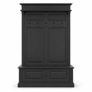Portemanteau - Sologne - Pin massif - 140 x 41 x 210 cm - Noir