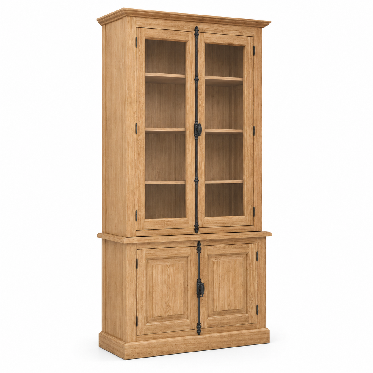 Display Cabinet - Somerset - Solid Pine - 120 x 50 x 228 cm - Oak