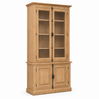 Display Cabinet - Somerset - Solid Pine - 120 x 50 x 228 cm - Oak