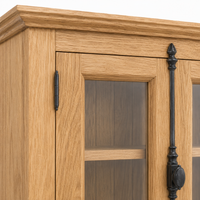 Display Cabinet - Somerset - Solid Pine - 120 x 50 x 228 cm - Oak
