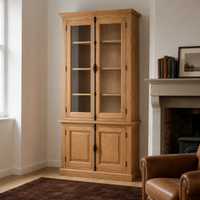 Display Cabinet - Somerset - Solid Pine - 120 x 50 x 228 cm - Oak