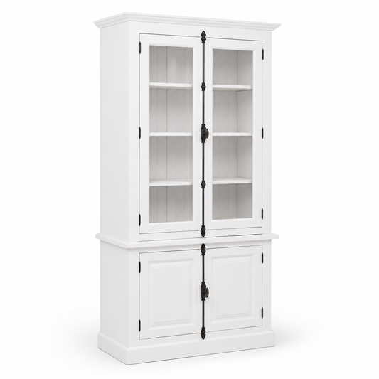 Display Cabinet - Somerset - Solid Pine - 120 x 50 x 228 cm - White