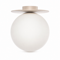 Ceiling Lamp Stella 3621G front view, beige fabric shade with elegant silhouette on pure white background, professional studio lighting by Marcottestyle