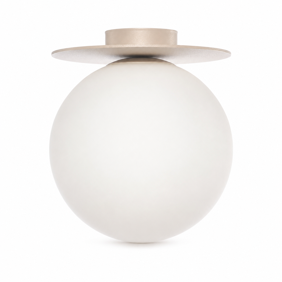 Ceiling Lamp Stella 3621G front view, beige fabric shade with elegant silhouette on pure white background, professional studio lighting by Marcottestyle