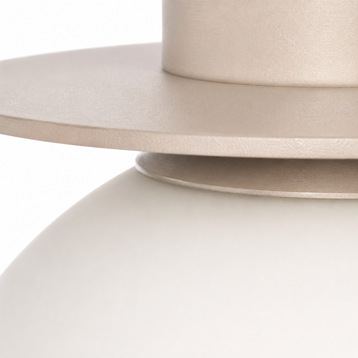 Ceiling Lamp Stella 3621G with lights turned on, warm glow visible through beige fabric shade on white background by Marcottestyle