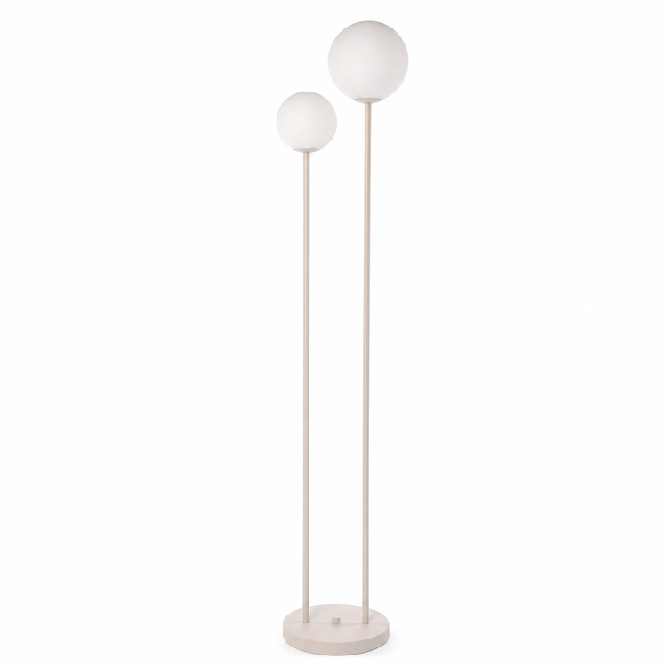 Floor Lamp Stella 3959S front view on white background with soft studio lighting showcasing beige fabric shade and elegant base design by Marcottestyle