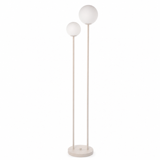 Floor Lamp Stella 3959S front view on white background with soft studio lighting showcasing beige fabric shade and elegant base design by Marcottestyle