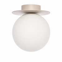 Ceiling Lamp Stella 4650Z front view on white background mit soft studio lighting, showcasing the beige fabric shade and elegant proportions in professional product photography style by Marcottestyle