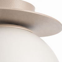 Ceiling Lampe Stella 4650Z extreme close-up macro detail shot highlighting the intricate fabric texture and material finish of the beige lampshade in professional macro product photography by Marcottestyle