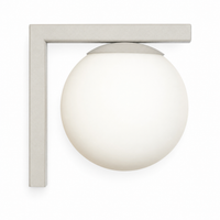 Wand Lamp Stella 7869O front view beige fabric shade on white background professional product photography by Marcottestyle