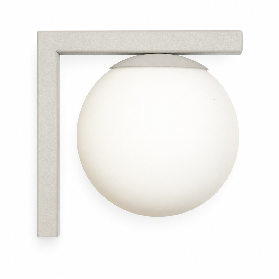 Wand Lamp Stella 7869O front view beige fabric shade on white background professional product photography by Marcottestyle