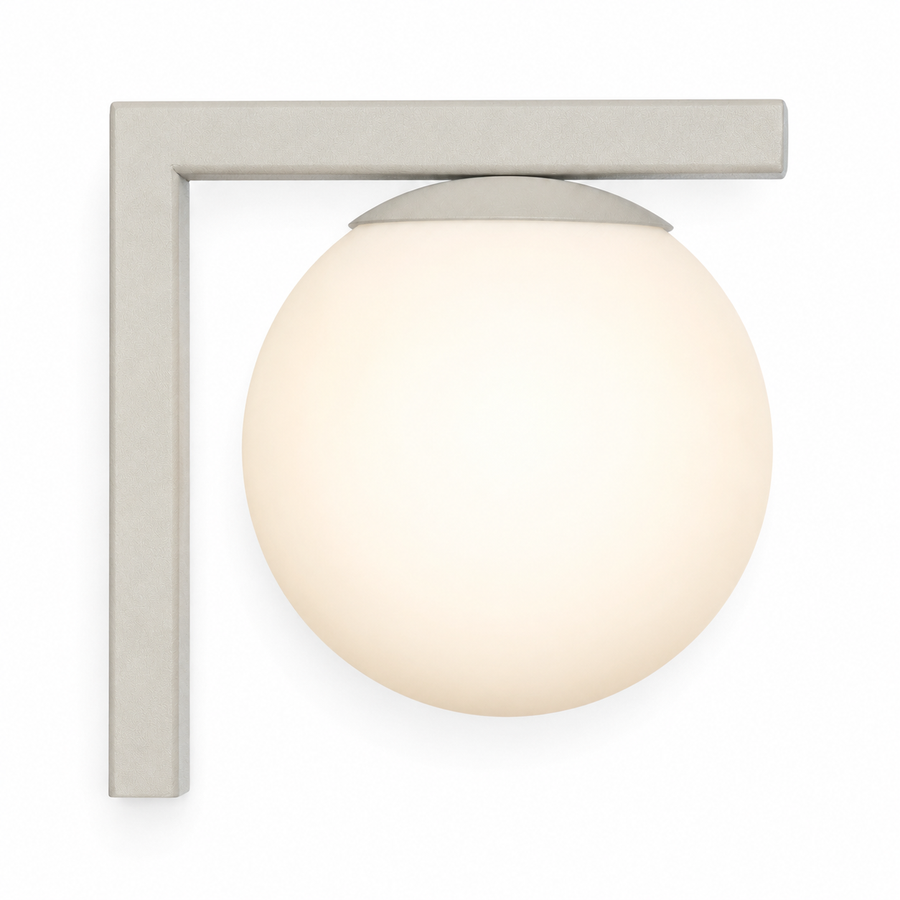 Wand Lamp Stella 7869O mit light turned on showing warm glow through beige fabric shade professional studio shot by Marcottestyle