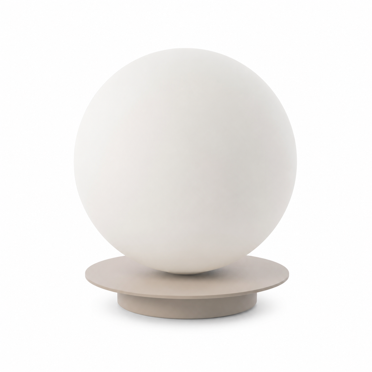 Table Lamp Stella 8417I front view on white background with soft studio lighting showing beige fabric shade and elegant base design by Marcottestyle