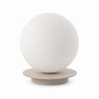 Table Lamp Stella 8417I front view on white background with soft studio lighting showing beige fabric shade and elegant base design by Marcottestyle