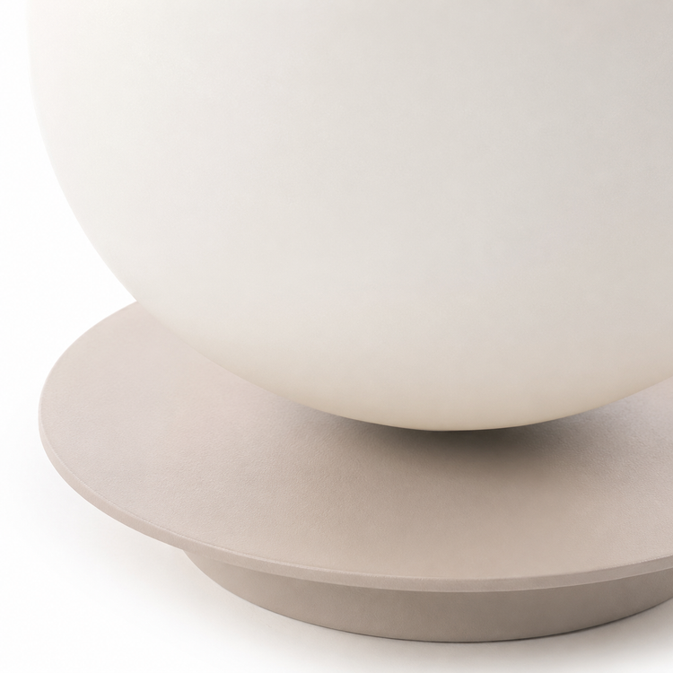 Table Lamp Stella 8417I extreme close-up macro detail shot showing intricate fabric texture and material finish of the beige shade by Marcottestyle