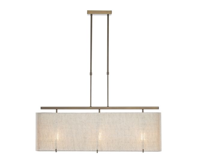 SUSPENSION 2610 - T3 - D100 - BRONZO 3X E27 METAL L100CM LAMPSHADE - Marcottestyle Shop