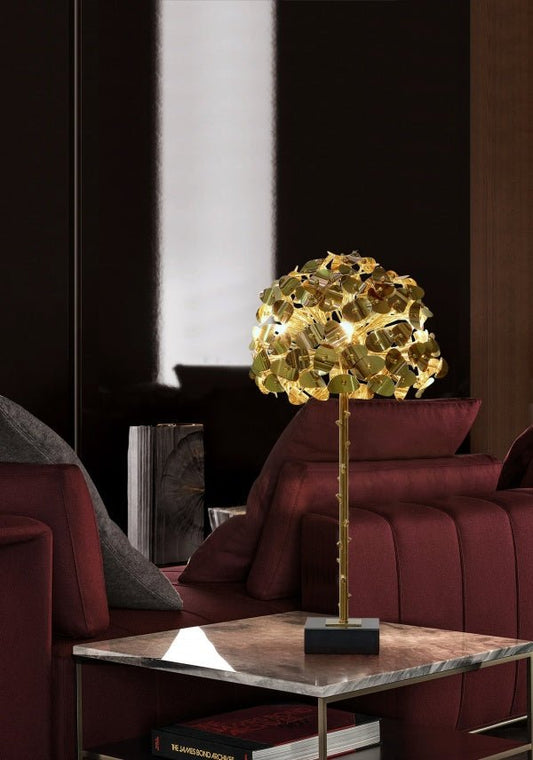 Table Lamp - Line Iris - MCS Polished Ti Doré