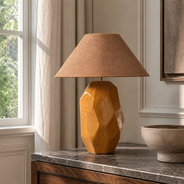 Table Lamp Thor 6126K styled in a modern luxury interior with classic framing velvet carpet and natural window light creating realistic reflections and warm photorealistic ambiance by Marcottestyle