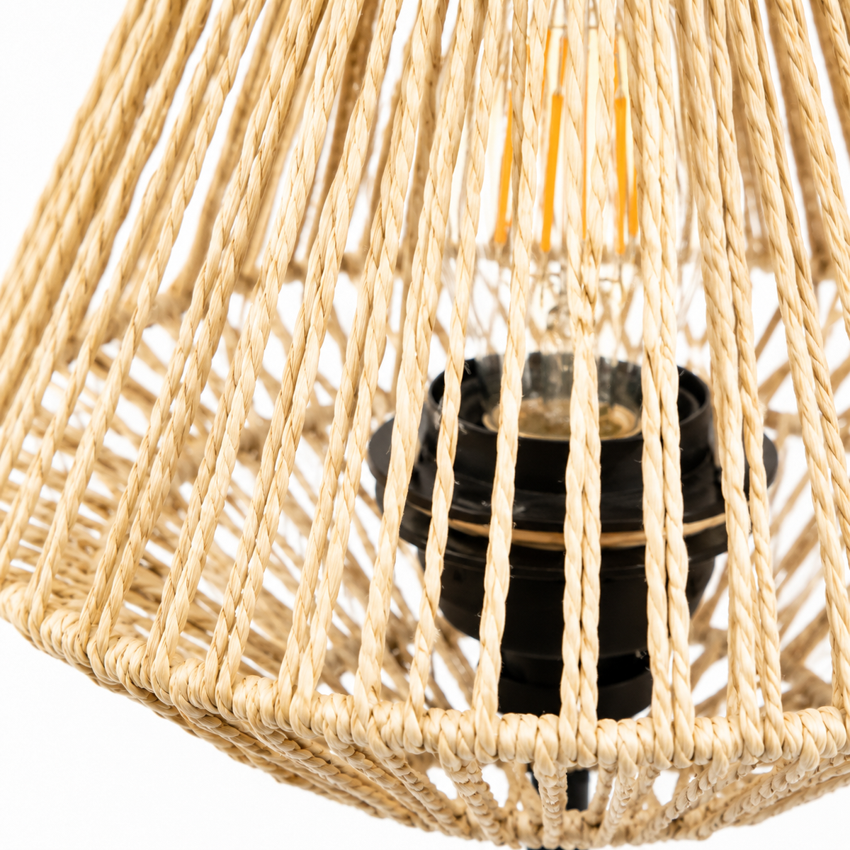 Close-up macro detail shot of Table Lamp Zola 5683A showing intricate diamond brique fabric texture and weave pattern with rusty metal finish in high resolution by Marcottestyle