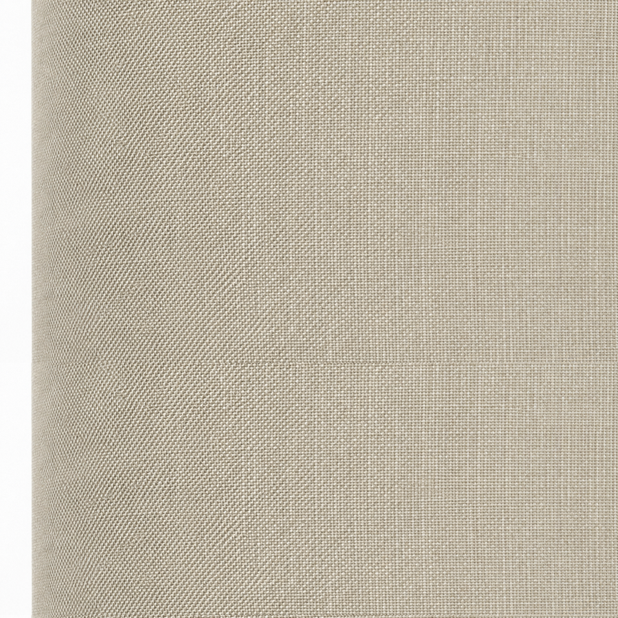 Close-up macro detail of Stehlampe Thor 9680Q taupe showing intricate Sigrid 055 fabric texture, weave pattern and brushed metal finish at high resolution by Marcottestyle