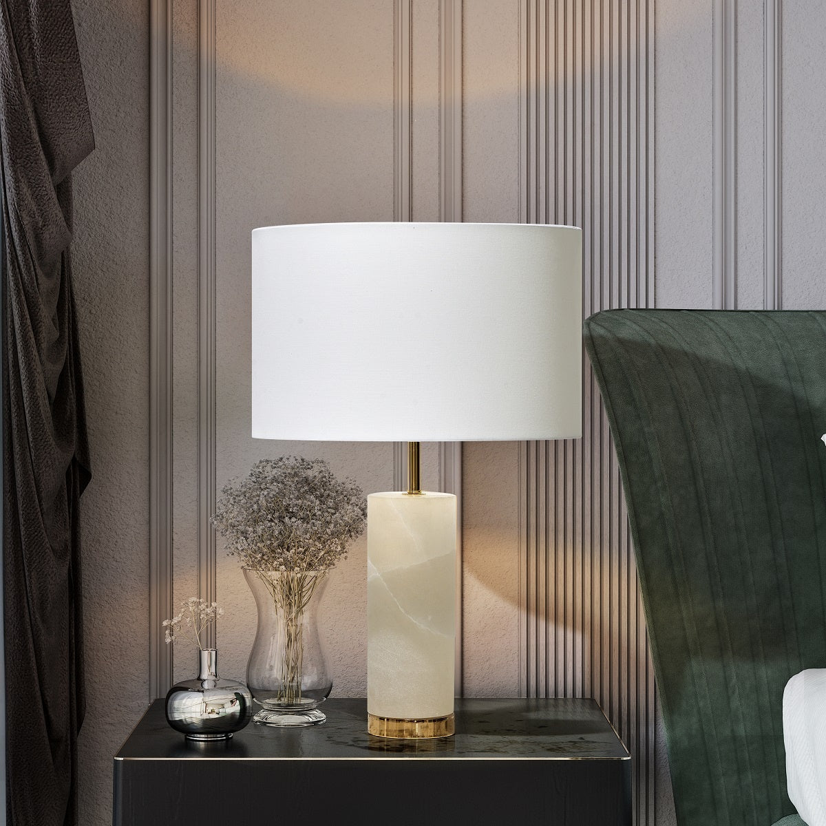 Tischlampe - Line Alabaster