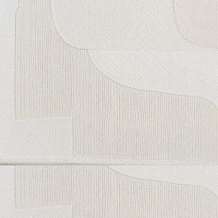 Close-up macro detail shot of Floor Lamp Tilda 3060C White showing the intricate texture of the white fabric shade and brushed natural metal finish at high resolution by Marcottestyle