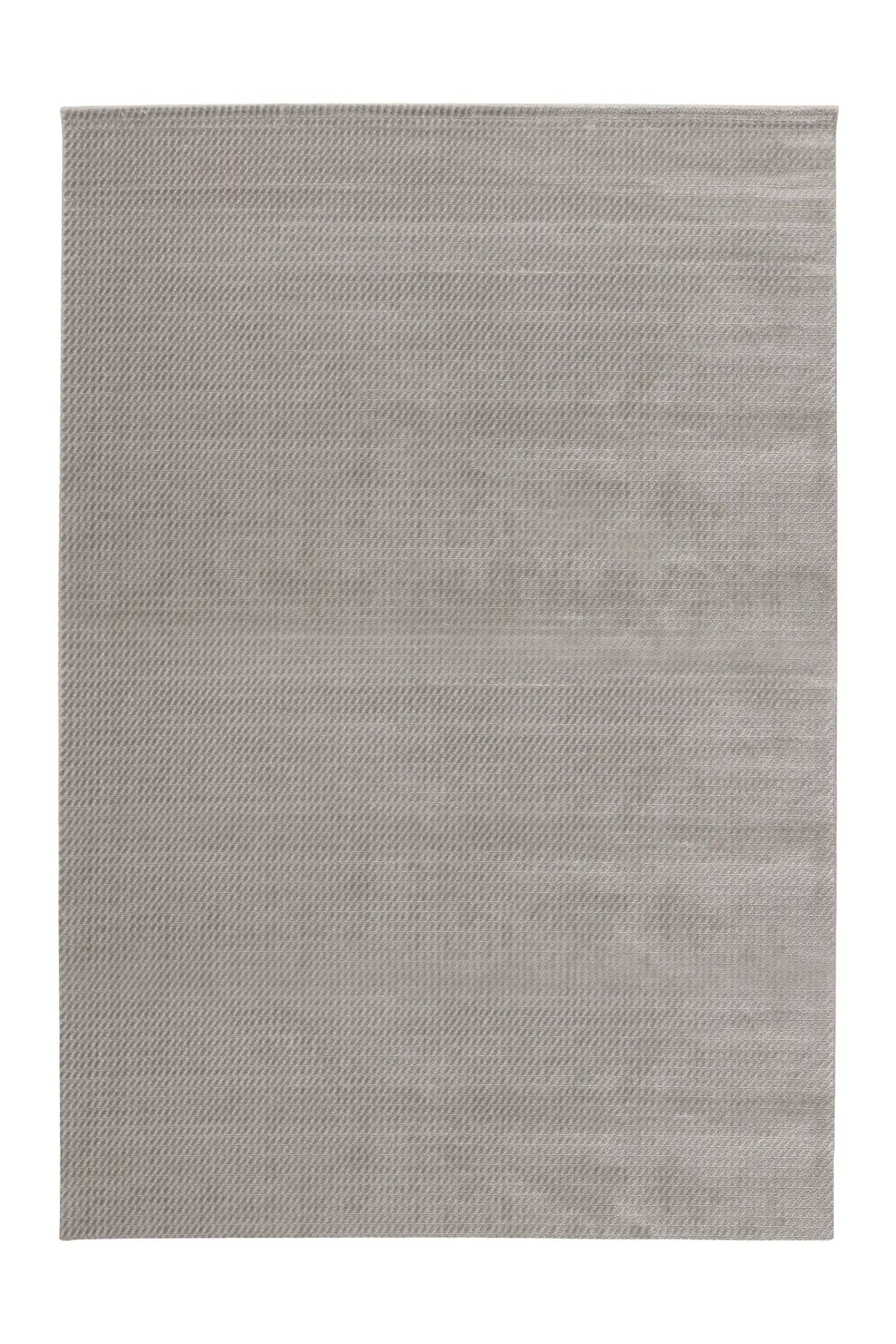 High-Pile Rug - Goronne Silver Grid 3