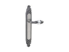 Door lever handles set on plates with Swarovski crystal - 0A3441