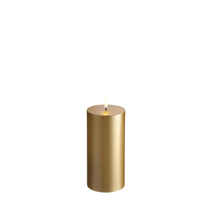 Gold Finish Pillar Candle W5,8 x H15,2cm | Marcottestyle