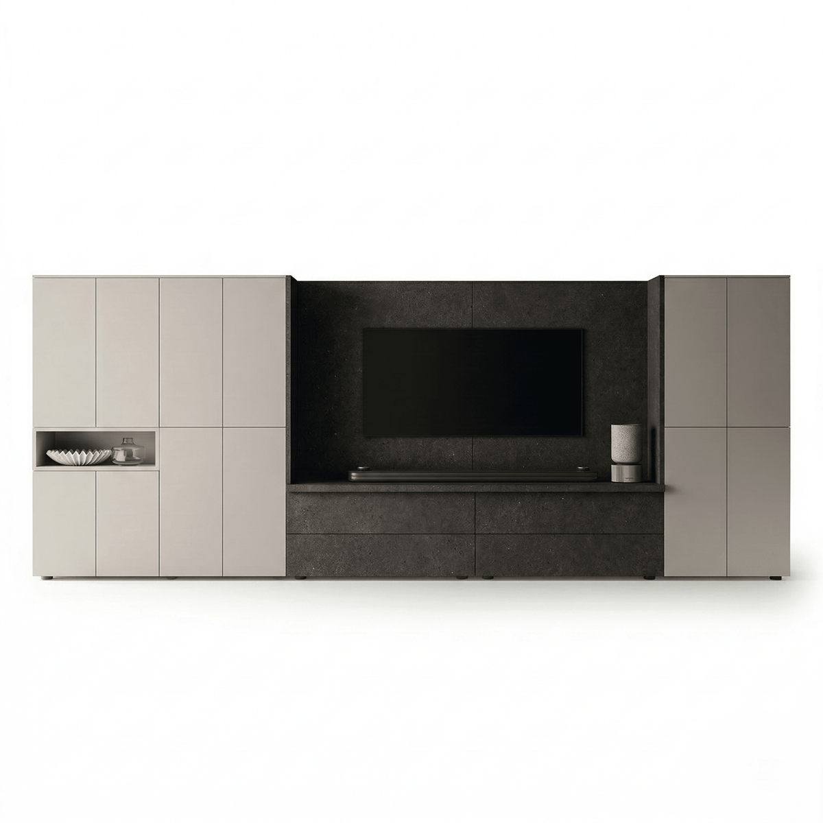 Valterra Grande Luxury TV Wall Unit - Modern Italian Entertainment Wall System - Marcottestyle Shop | Marcottestyle