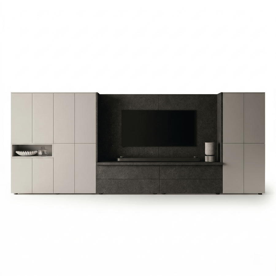 Valterra Grande Luxury TV Wandregal – Modern Italienisch Entertainment Wand System - Marcottestyle Shop