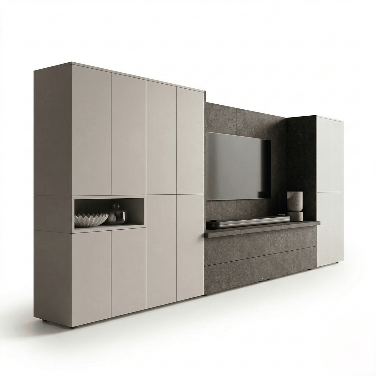 Valterra Grande Luxury TV Wall Unit - Modern Italian Entertainment Wall System - Marcottestyle Shop | Marcottestyle
