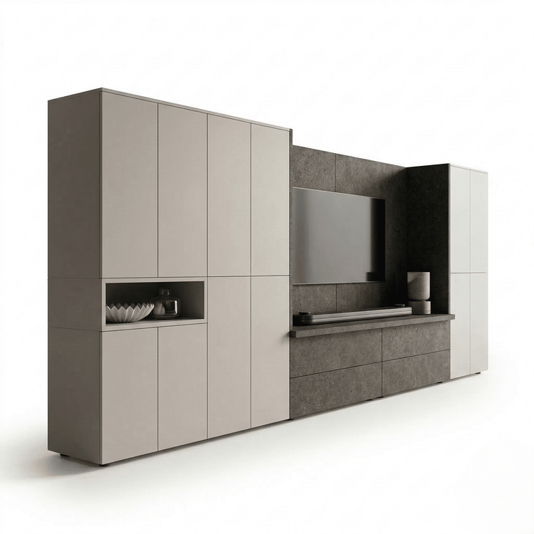 Valterra Grande Luxury TV Wall Unit - Modern Italian Entertainment Wall System - Marcottestyle Shop | Marcottestyle
