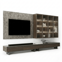 Valtieri Luxe Italian TV Wall Unit | Modern Vitrinekast & Marble Effect Media Sidetafel - Marcottestyle Shop